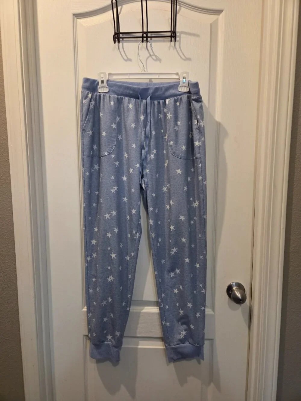 Splendid Heathered Blue Gray Star Fleece PJ Lounge Set XL